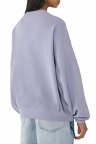 Embossed Logo Ribbed Pullover