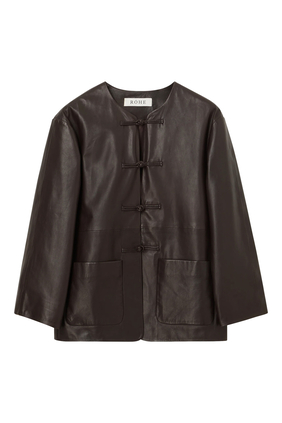 Mandarin Leather Jacket 