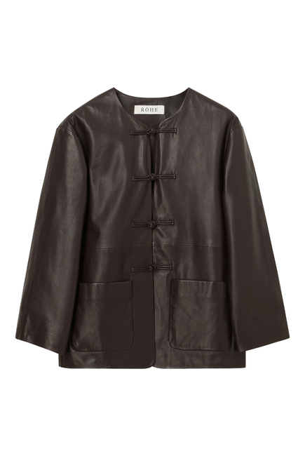 Mandarin Leather Jacket 