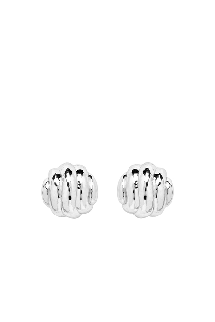 Ripple Earrings, Silver Plated Brass