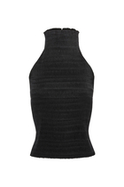 Open-Back Plissé Top