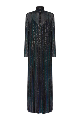  Partialized Sequinned Knit Dress 