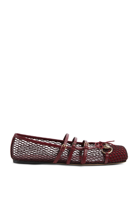 Logo Horsebit Ballet Flats