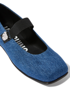 Kids Logo Denim Ballerinas