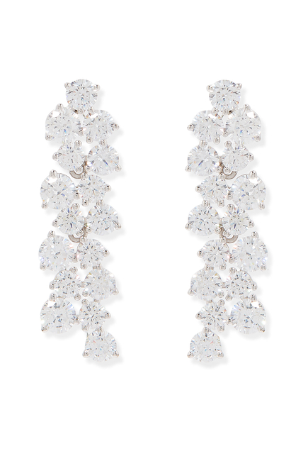 Aspen Drop Earrings, Silver Plated & Cubic Zirconia