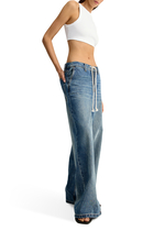 Drawstring-Waist Wide-Leg Jeans