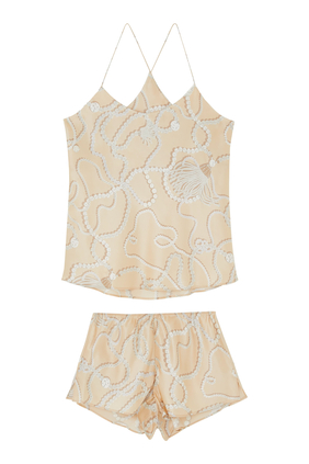Bella Pearl Cami & Short Silk Pyjama Set