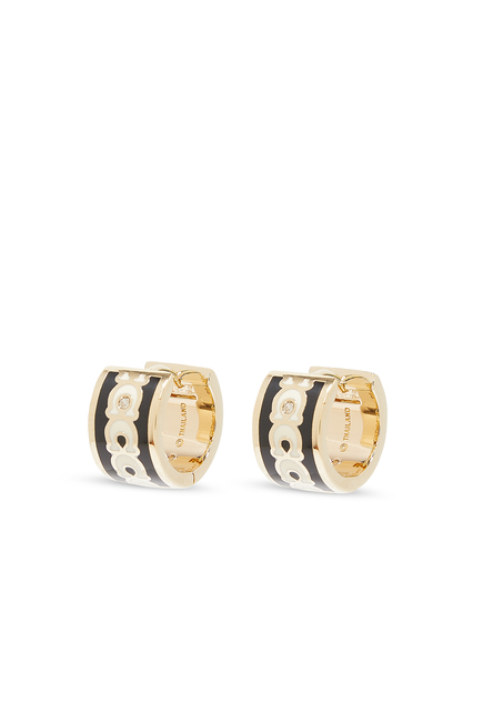 Enamel C Signature Huggie Earrings