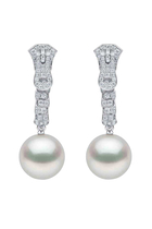  Zyyp Zip Earrings, 18K White Gold with Sout Sea Pearls & Diamonds