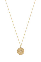 14K YG Diamond Evil Eye Coin Pendant