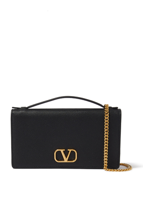 Vlogo Signature Grainy Calfskin Wallet