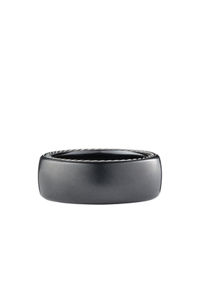 Streamline Band, Black Titanium with Sterling Silver