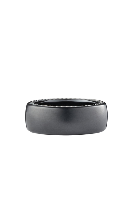 Streamline Band, Black Titanium with Sterling Silver