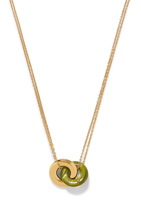Interlock Small Pendant, Plated Metal