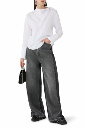 Scarf Poplin Blouse
