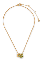Interlock Small Pendant, Plated Metal