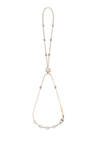 Turathi Hand Chain, 18k Yellow Gold & Diamonds, Emerald