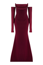Raven Crepe Long Dress
