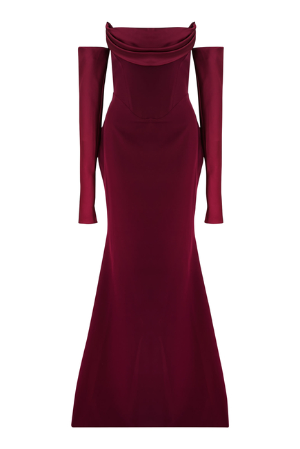 Raven Crepe Long Dress