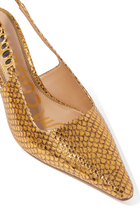 Baker 90 Snake Print Slingback Pointed Toe Pumps