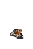 Leopard Satin Feminine Buckle Ballerinas