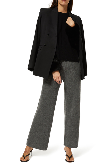 Fur-Trimmed Wool Sweater