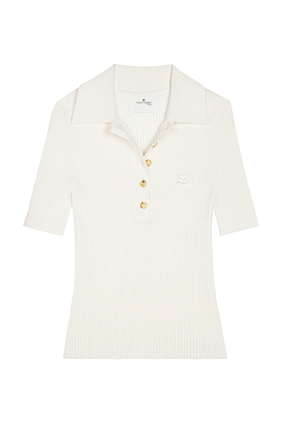 Iconic Rib Knit Polo Shirt