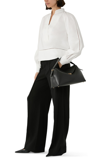 T-Lock Leather Top-Handle Bag