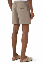 Goose Embroidered Striped Poplin Shorts