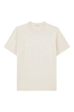 Curved Logo Embroidered T-Shirt
