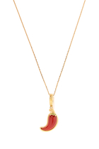 Pepper Brushed Charm, 18K Yellow Gold & Red Agate
