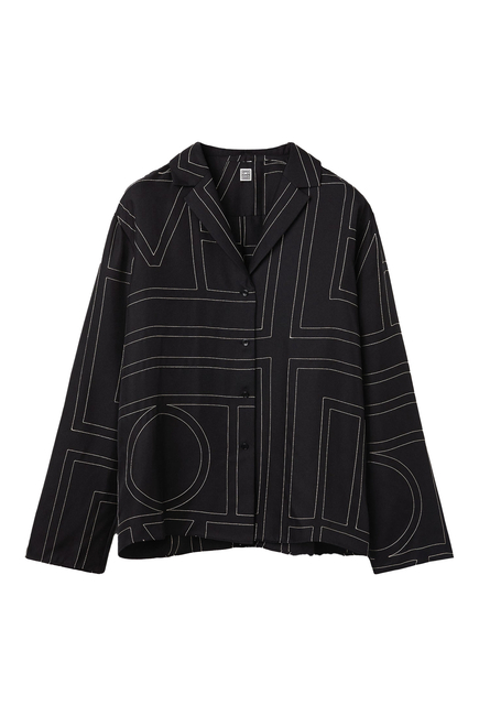 Monogram Silk PJ Top
