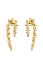 Drop Earrings, 14K Gold Plated Brass & Cubic Zirconia