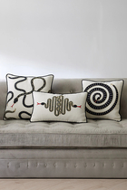 Snake Embroidered Pillow