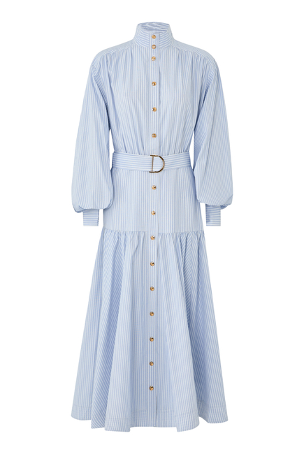 Striped Utility Midi Dress