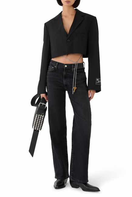 Raw-Edged Wool-Blend Blazer