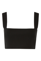 Square-Necked Cropped Bandeau Top