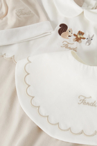 Kids Cotton Bodysuit, Bib and Hat Set 