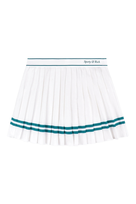 Italic Logo Pleated Skirt 