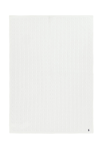 Cable-Knit Cotton Baby Blanket