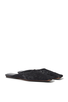 Square-Toe Lace Backless Mules