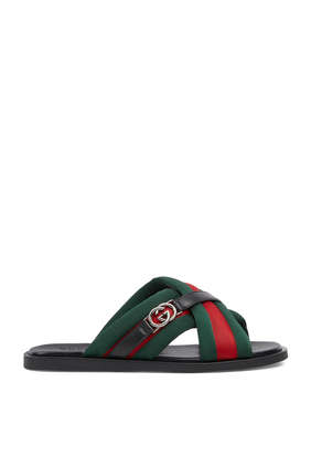 Web Sandals with Interlocking G