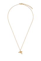 Curly Molten Mini Initial Necklace - M, 18k Recycled Gold Vermeil on Recycled Sterling Silver