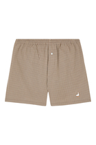 Goose Embroidered Striped Poplin Shorts