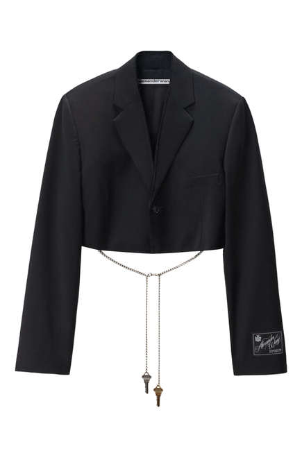 Raw-Edged Wool-Blend Blazer