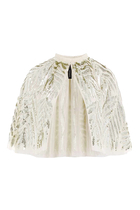 Feather Sequin Short Open Cape
