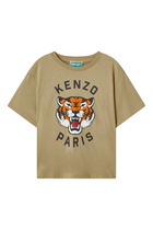 Kids Lucky Tiger Cotton Jersey T-Shirt