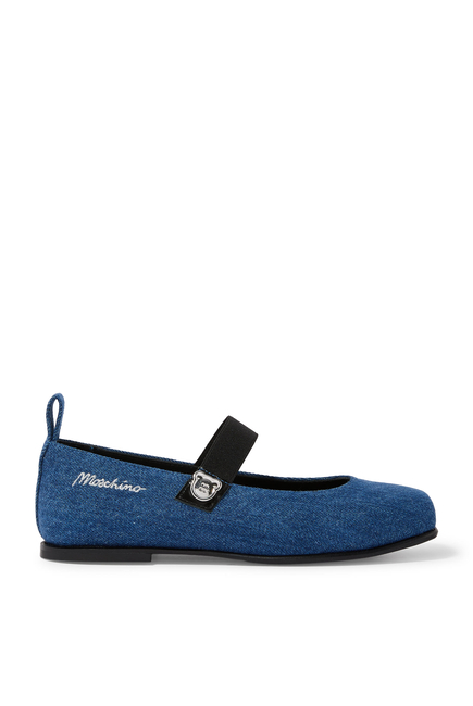 Kids Logo Denim Ballerinas
