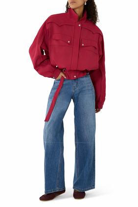 Foldline Wide Straight-Leg Jean