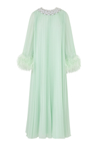 Chiffon Feather Midi Dress